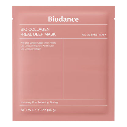 BIODANCE Bio-Collagen Masque Profond Réel, Masque Hydrogel, Skincare Coréenne, 4 pièces