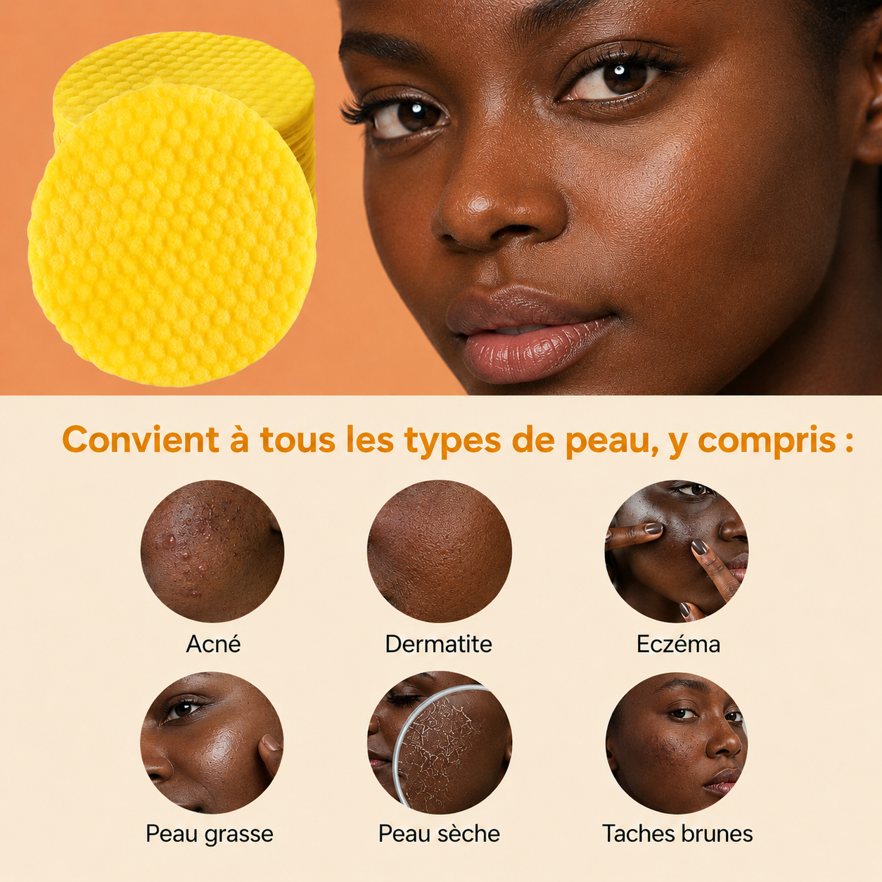 Pads Nettoyants au Curcuma 3 en 1